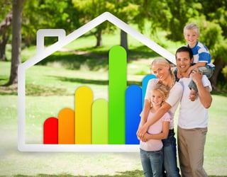 Happy family near to an energy effiecient house illustration in the park.jpeg
