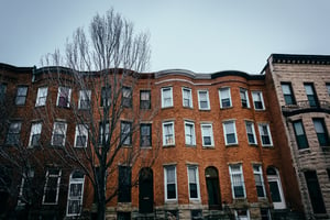 Row houses in Charles North, Baltimore, Maryland.